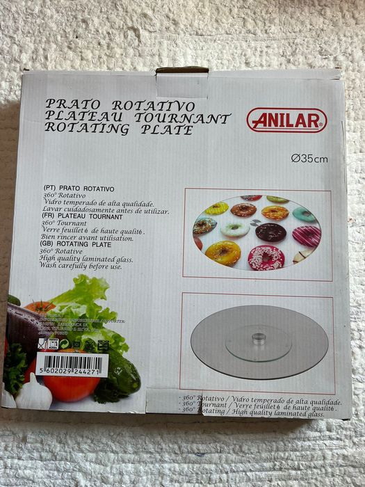 Prato rotativo para sobremesa