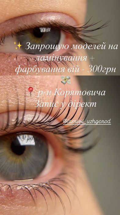 Ламінування і фарбування вій