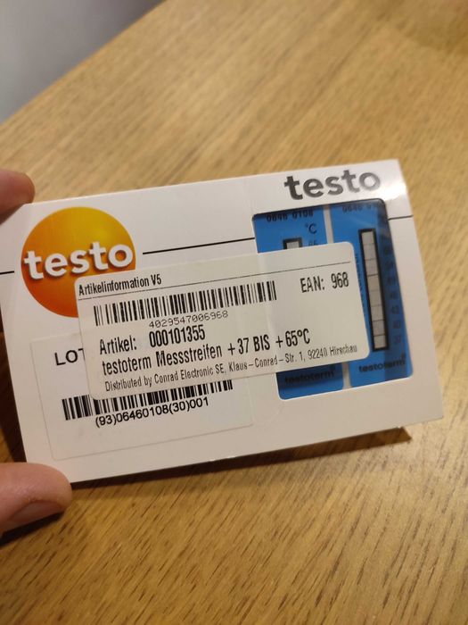 paski do pomiaru temperatury testo testoterm +37 °C do +65 °C