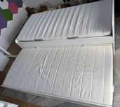 Łóżko młodzieżowe białe IKEA SLAKT podwójne rozkładane 90x200 szuflady