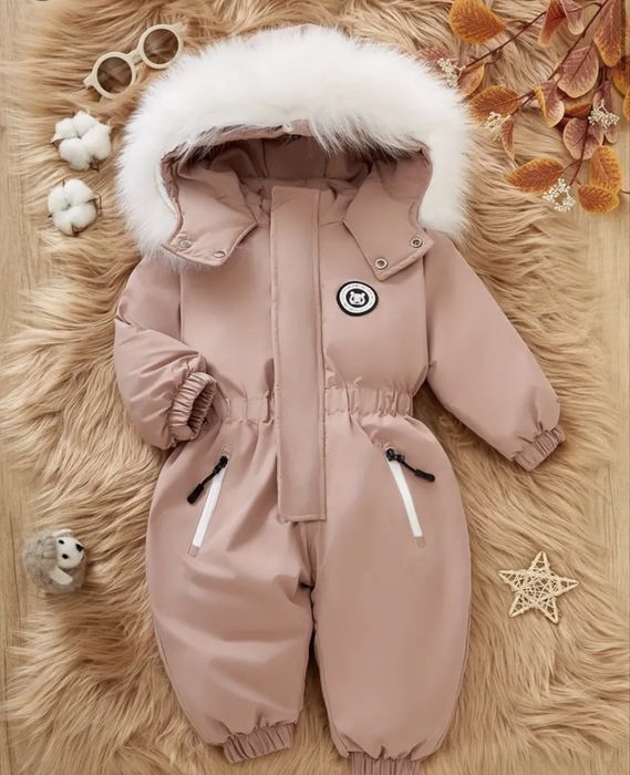 Зимний комбинезон 12-18 месяцев (розовый)