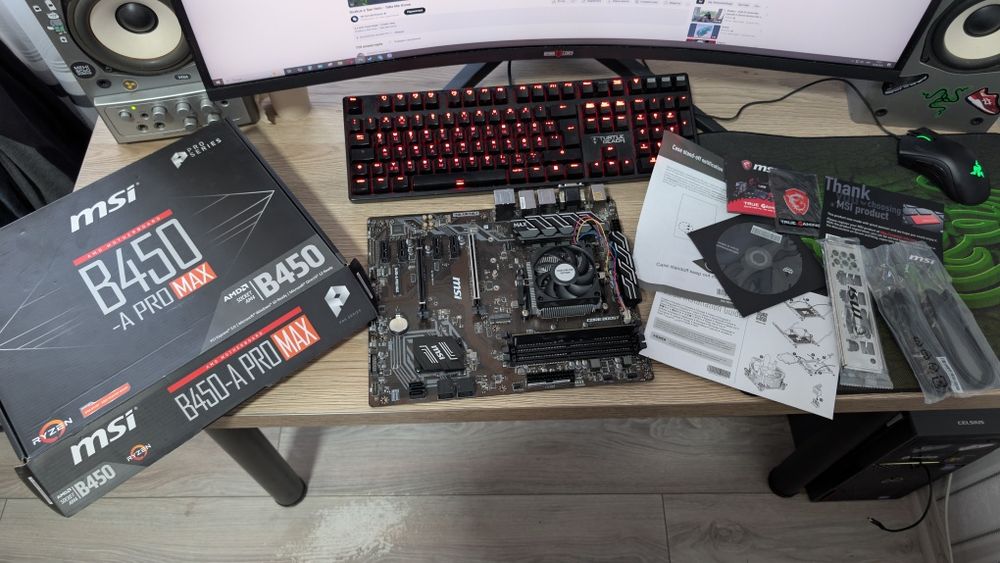 Материнська плата MSI B450-A PRO MAX + AMD Athlon 200GE + 4GB DDR 4