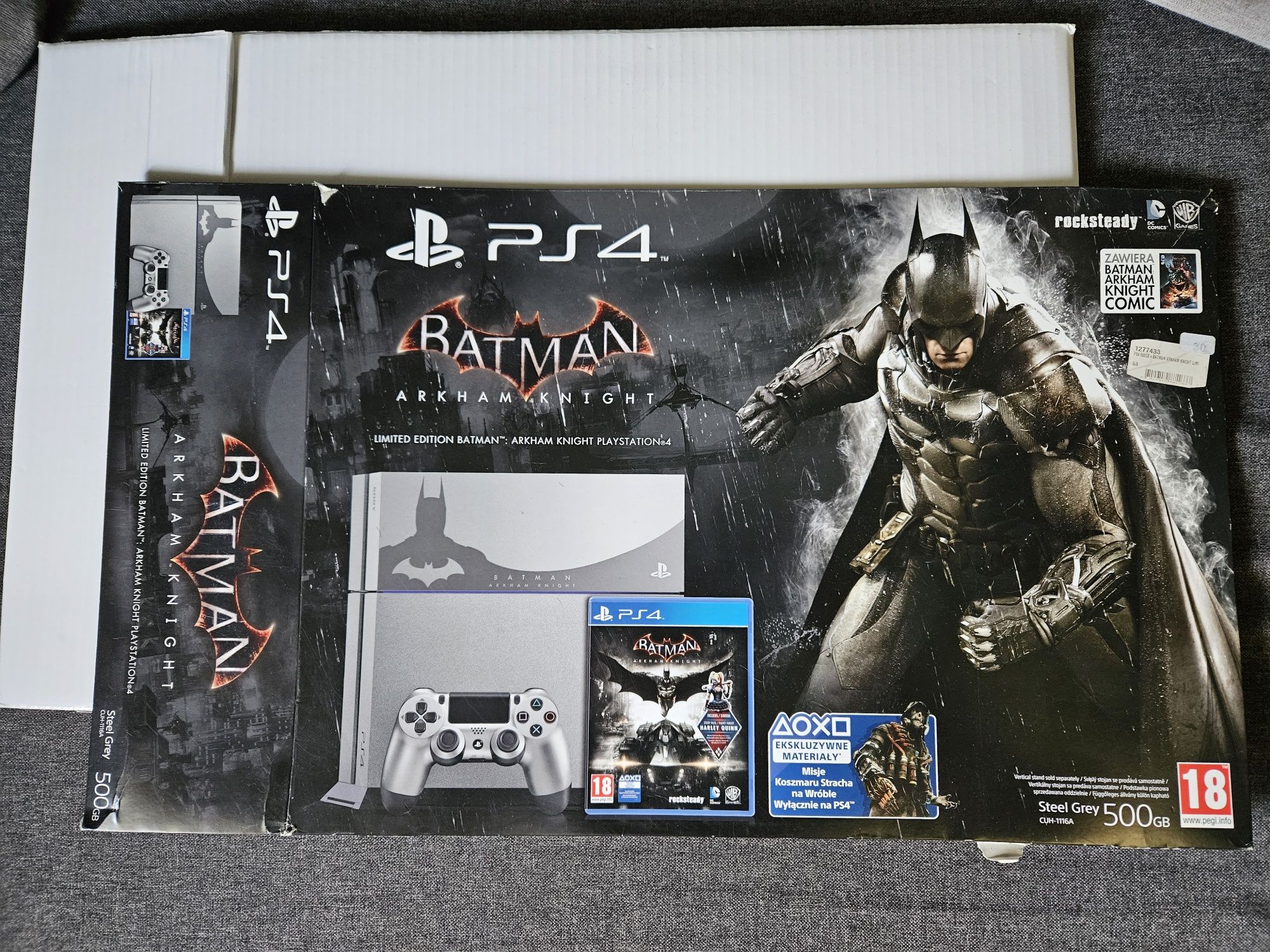 Pudełko z limitowane konsolij PS4 Batman Arkham Knight