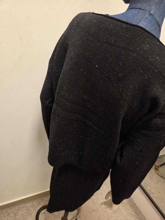 Damski Komplet Swetrowy Sukienka + Sweter Czarny   L XL