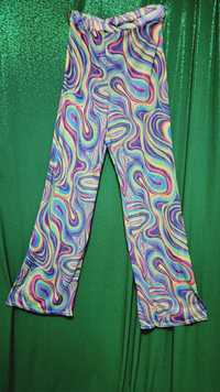 Transparentne spodnie z kolorowej siateczki kolory neonowe