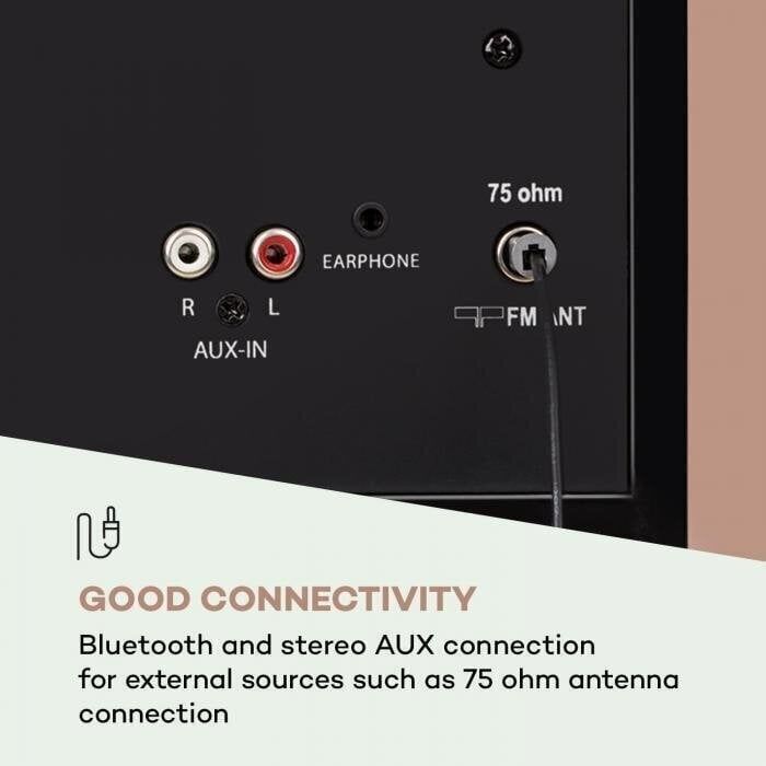 Wieża Retro Auna Columbia Cyfrowe Radio DAB Analogowe CD Bluetooth AUX