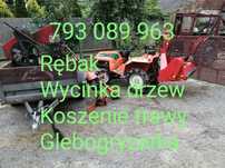 Rębak  Koszenie trawy Glebogryzarka  Wycinka drzew Brona W