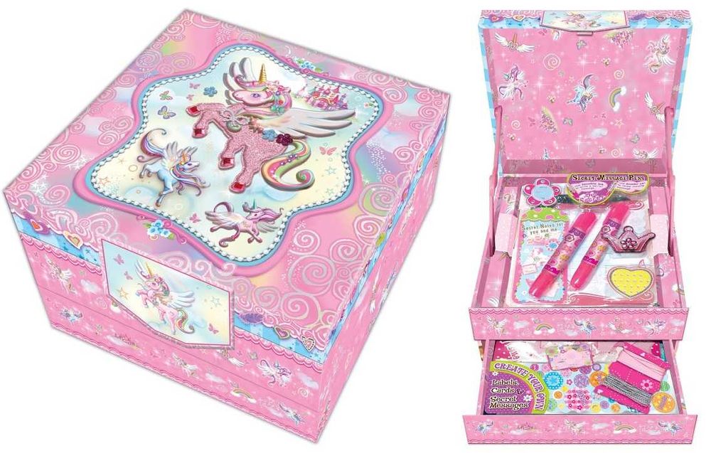 Zestaw pudełko z szufladkami jednorożec 4342