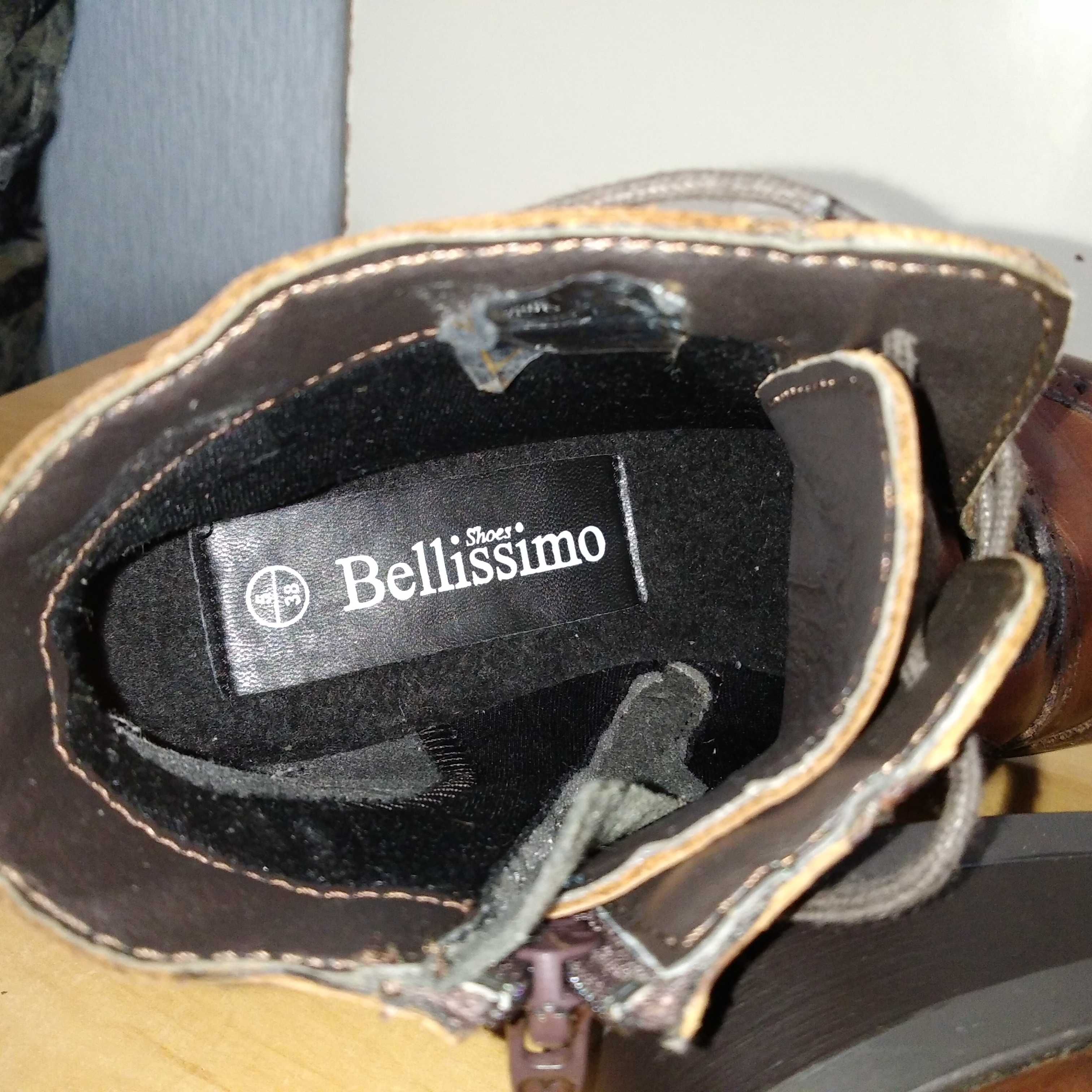 Botki broksy damskie BELLISSIMO SHOES skóra naturalna roz.eu-38