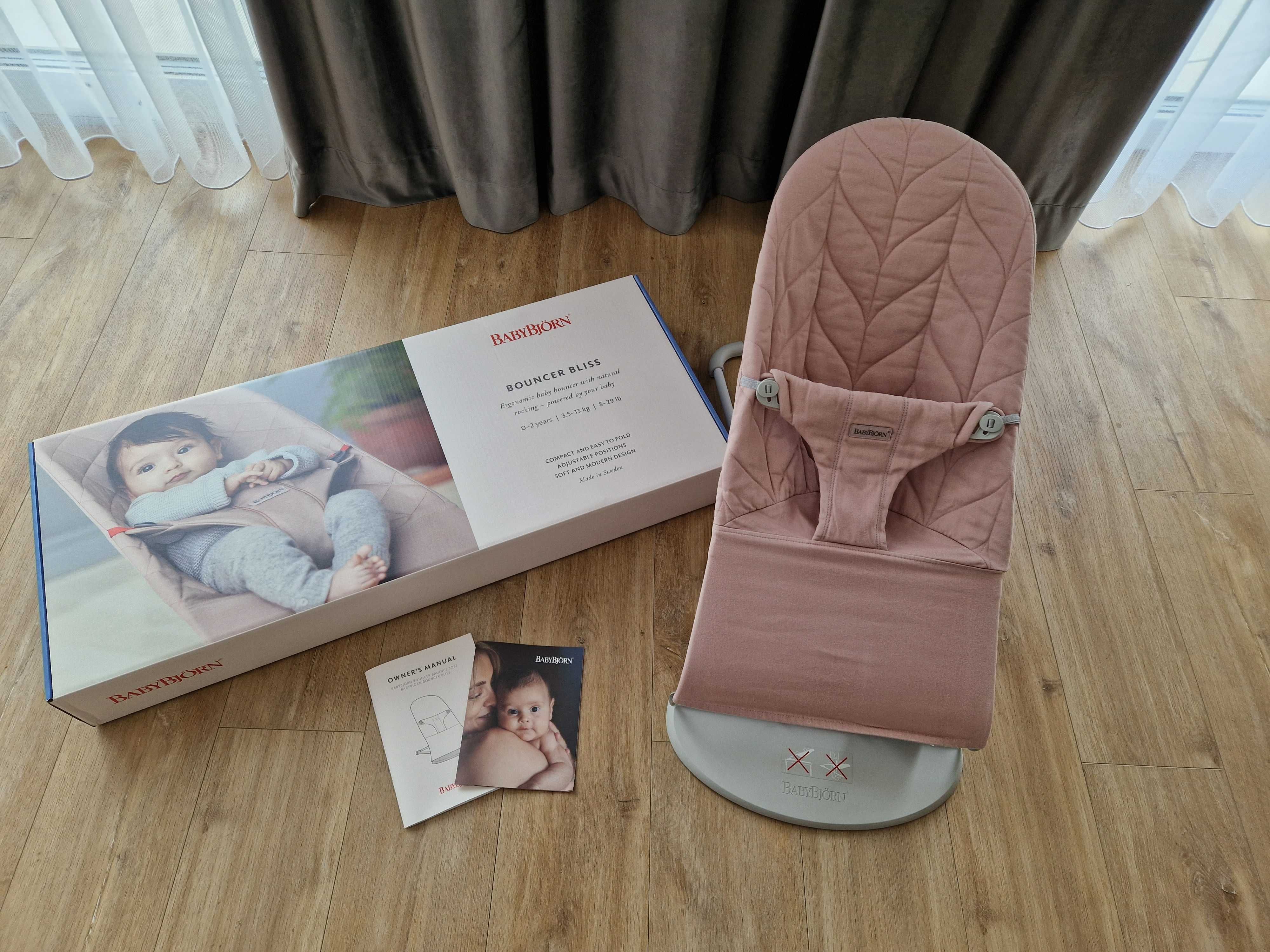 Babybjorn lezaczek Bliss Cotton zgadzony róż jodelka /REZERWACJA