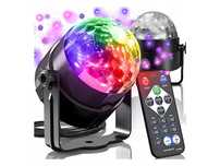 Kula disco dyskotekowa projektor rgb led reflektor na impreze + pilot