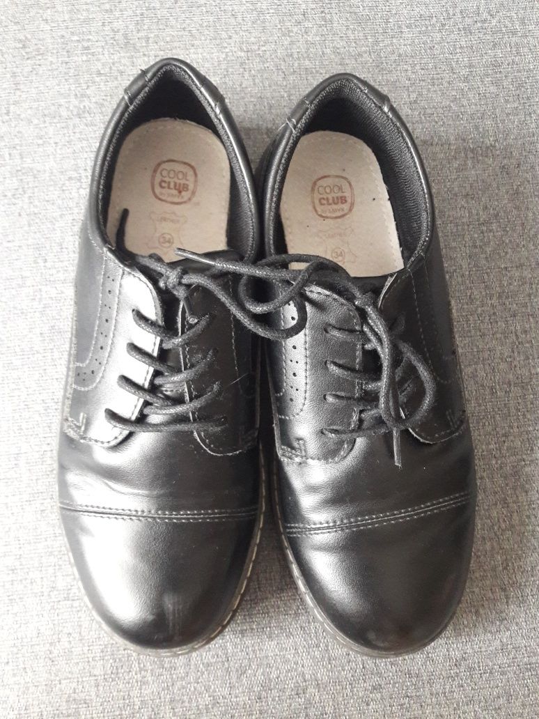 Eleganckie skórzane buty chłopięce rozm. 34