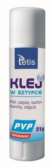 Klej w sztyfcie PVP(bezbarwny)21g (12szt) BG112-G Tetis pudełko,