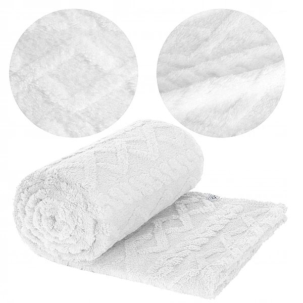 Koc Mikrofibra Dekoracyjny na Łóżko Jednolity 150x200 Warkocz