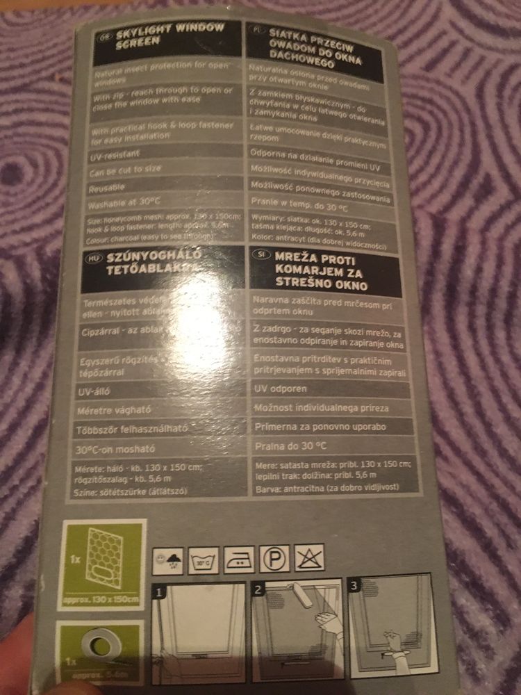 Powerfix moskitiera siatka przeciw owadom do okna dachowego 130x150