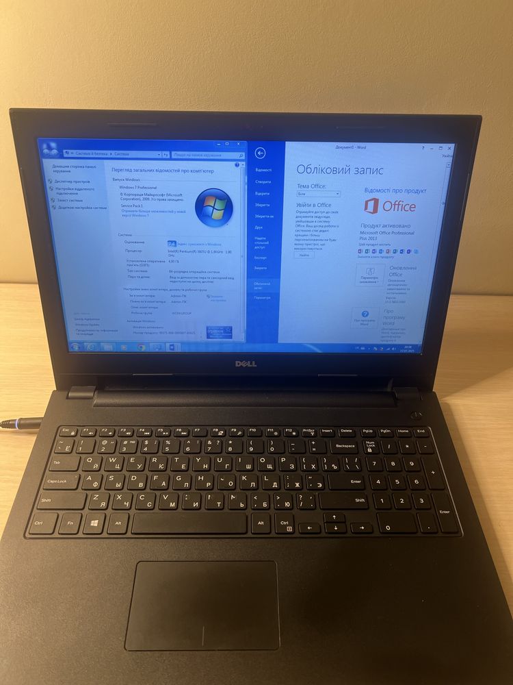 Ноутбук Dell inspiron | Intel | 15.6 | HDD 500 | 4ГБ | Win 7 | Office