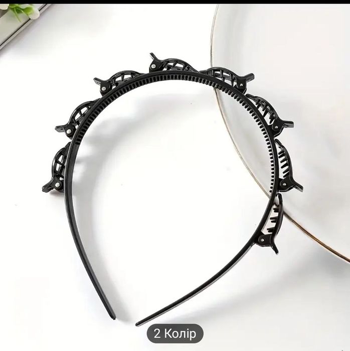 Обруч, ободок с зажимами с крабиками