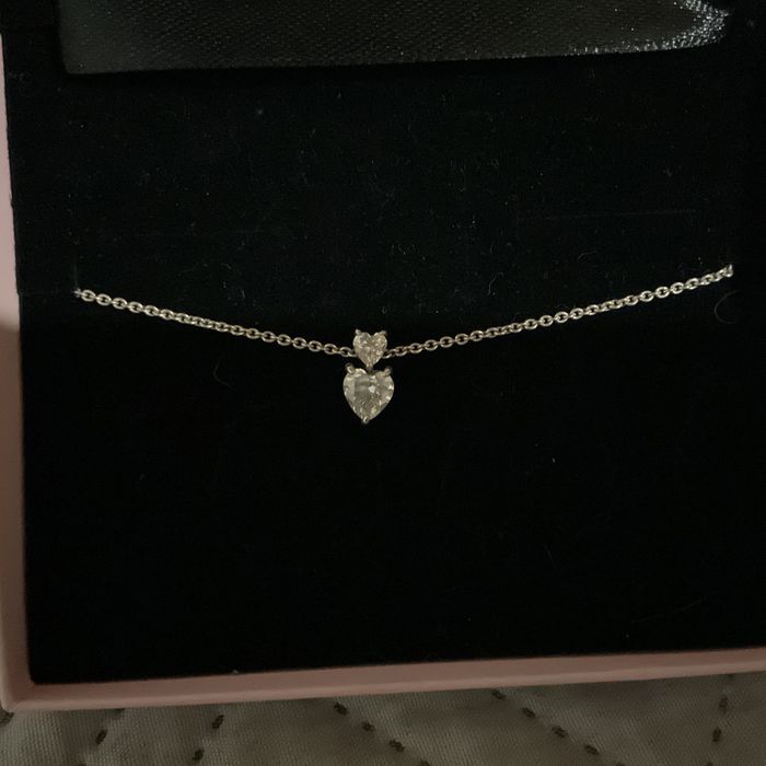 Colar Pandora Double Heart Pendant Sparkling Prata