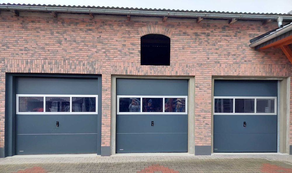 Brama garażowa 2000x2000 Antracyt brąz srebrna segmentowa ocieplana