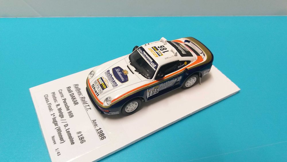 Porsche 959 #186: Vencedor Rali Dakar 1986 - Miniatura Norev 1/43