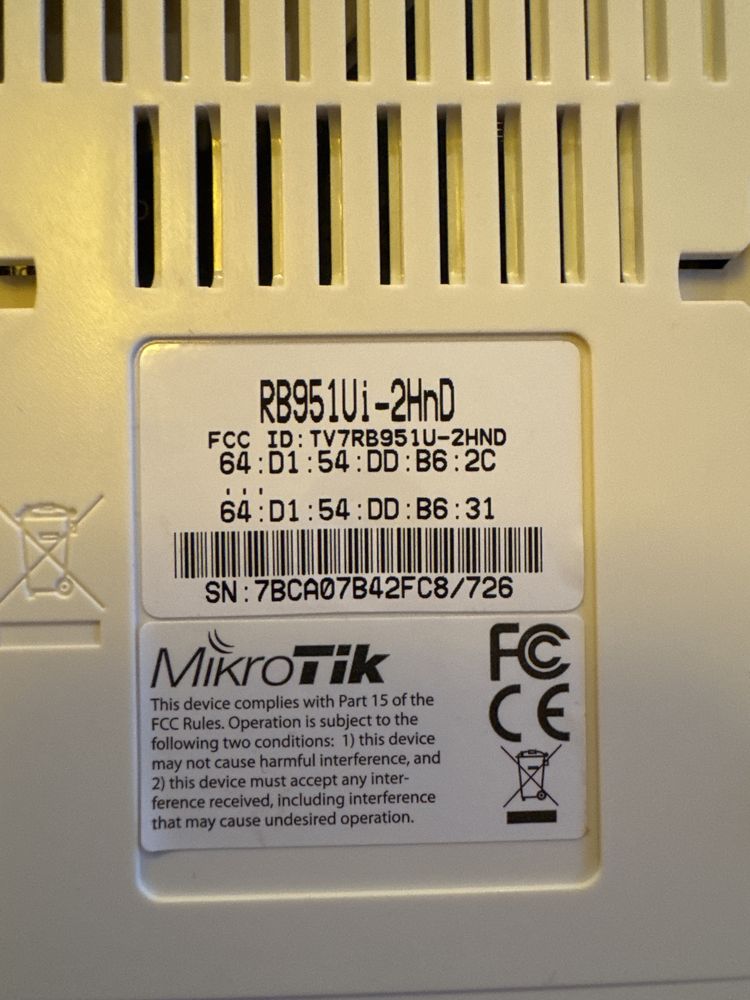 Маршрутизатор MikroTik RouterBOARD RB951Ui-2HnD