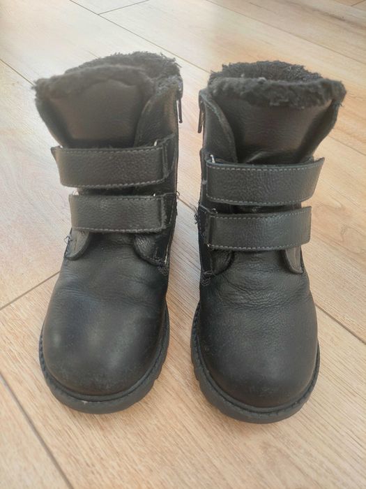 Buty zimowe firmy Lasocki, nr 29, skórzane, chłopięce, czarne.