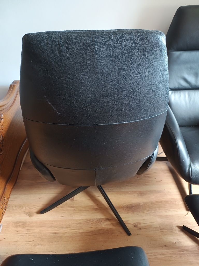 Super wygodne markowe Skandynawskie fotele z podnóżkiem