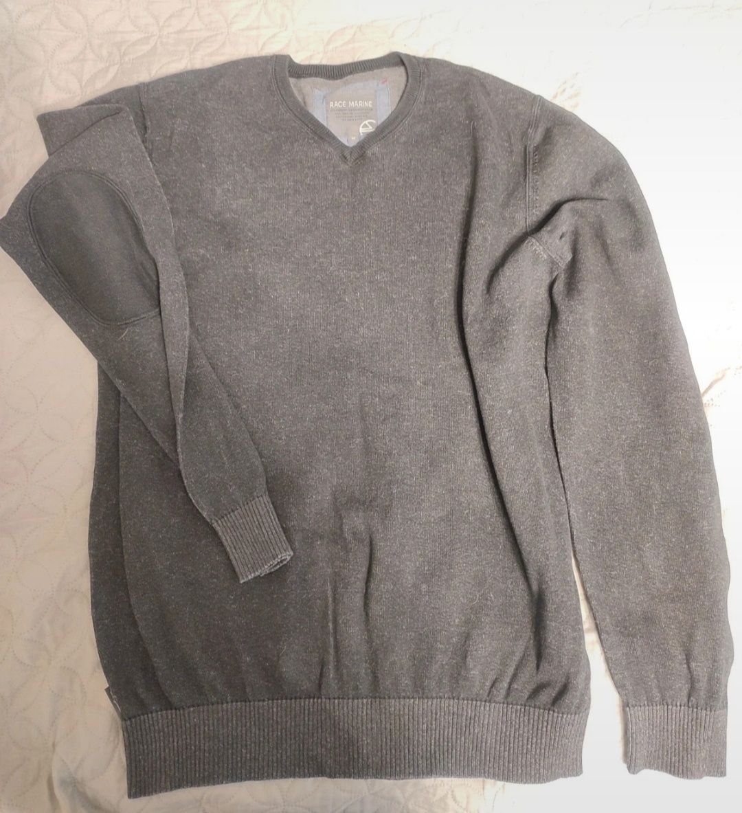 Ciemnoszary sweter męski bawełniany