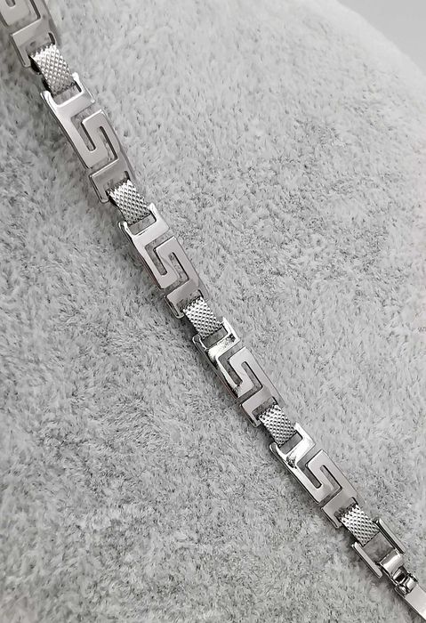 Bransoletka platynowana 18,5-16,5 CM 6 MM grecki wzór