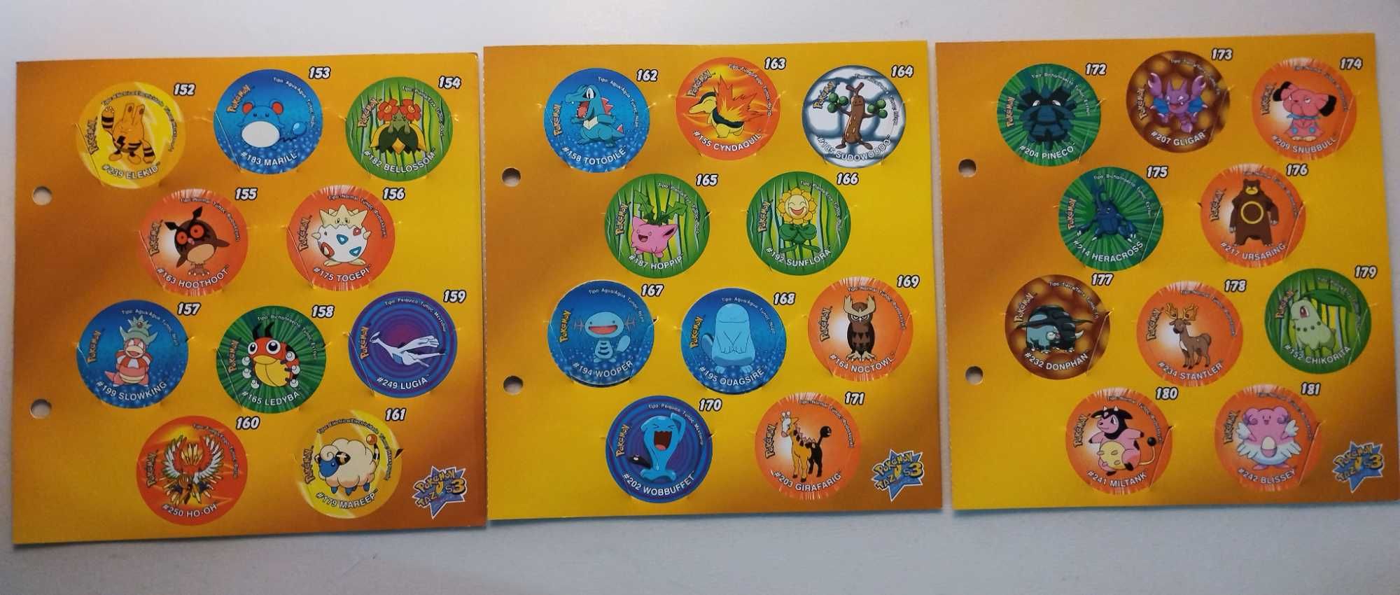 Pokémon Tazos, 2, 3, Stickers, Attack, League, NOX, Caderneta Tazos3