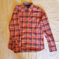 Koszula Tommy Hilfiger XL slim fit, czerwona w kratkę, raz założona