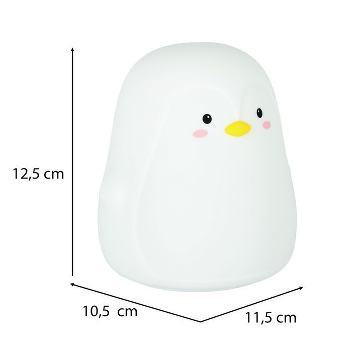Lampka Nocna Dotykowa Miękka Led Biała Rgb Pingwinek