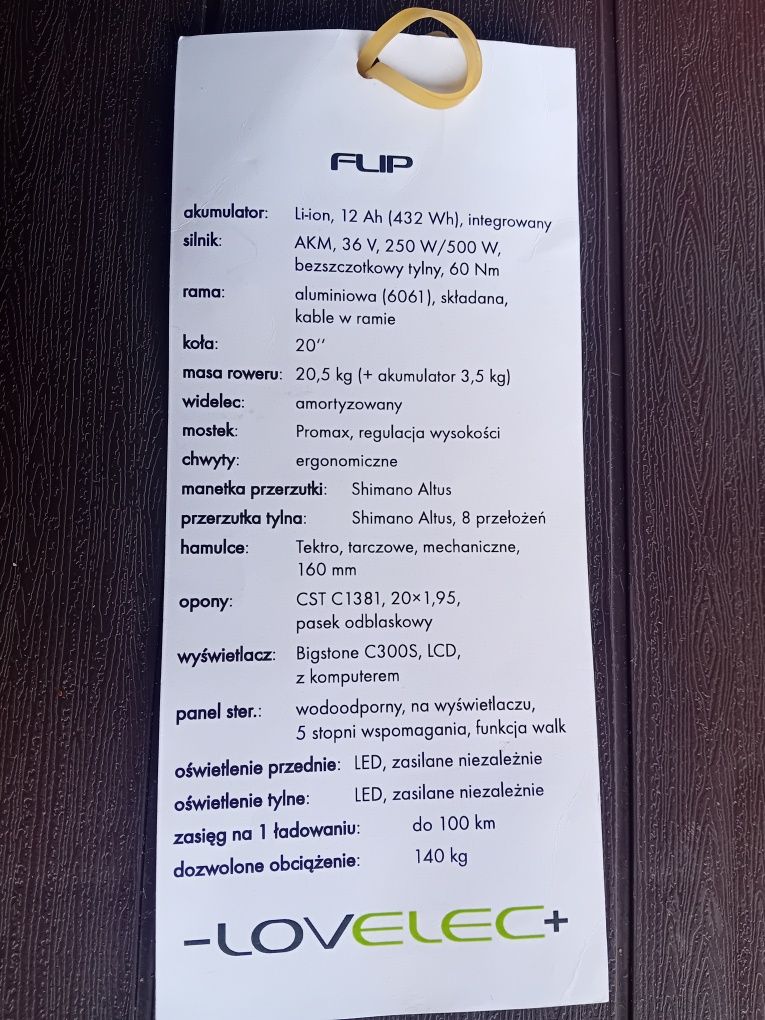 Rower elektryczny Lovelec+ Flip