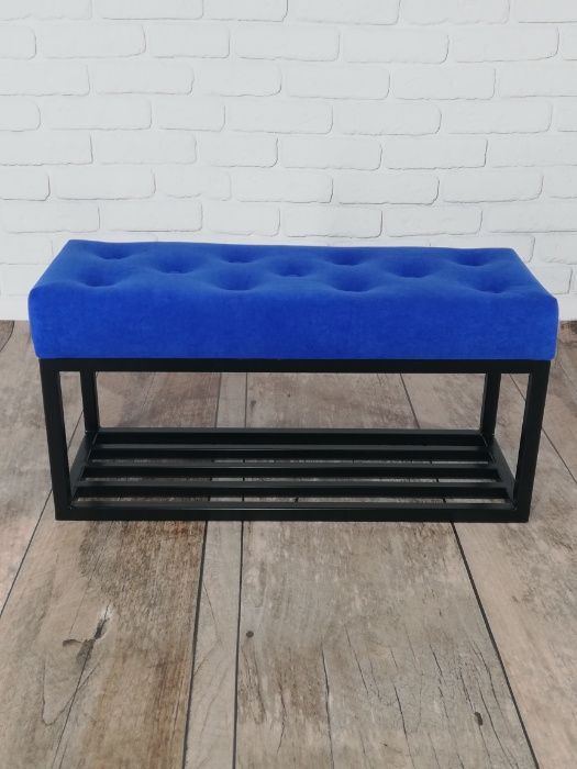 Ławka pufa industrial loft siedzisko przedpokój 80 cm półka