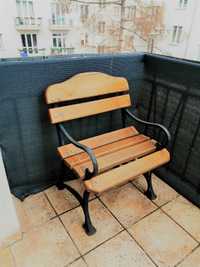 Krzesła ogrodowe żeliwne drewniane 3 sztuki
