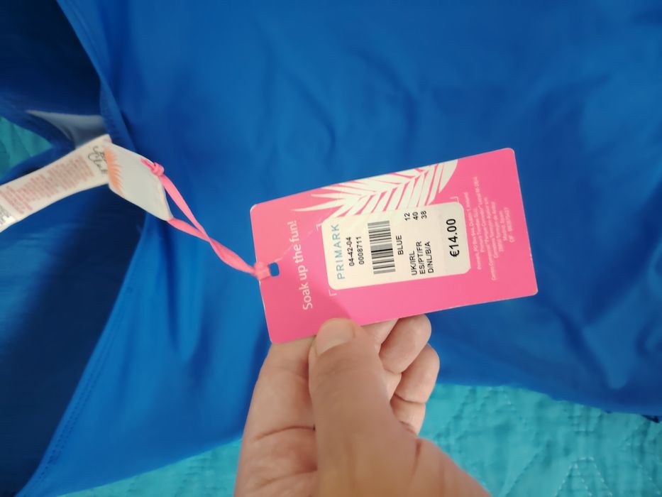 Купальник сдельный яркий синий с чашечками  46-48р M-L