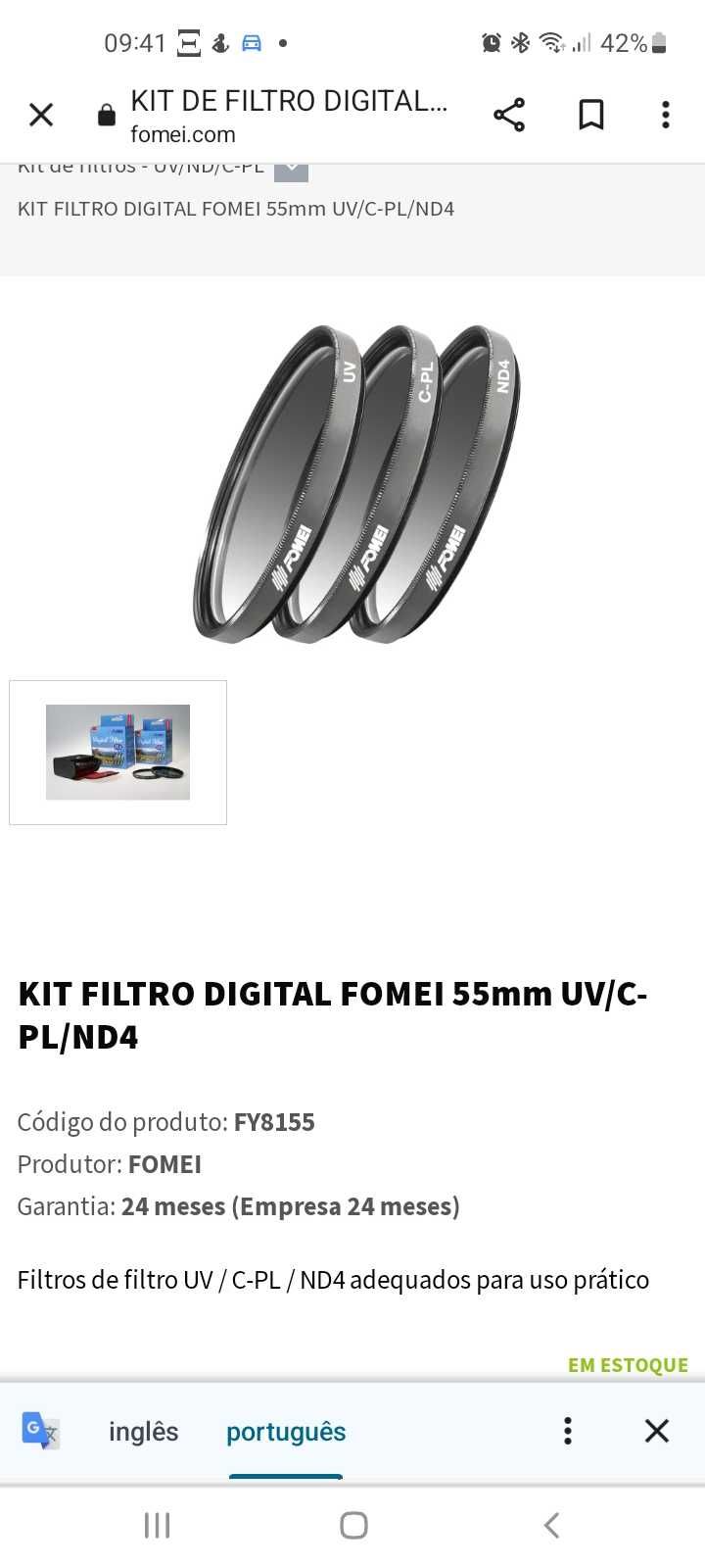 Kit filtro digital FOMEI 55mm UV/C-PL/ ND4