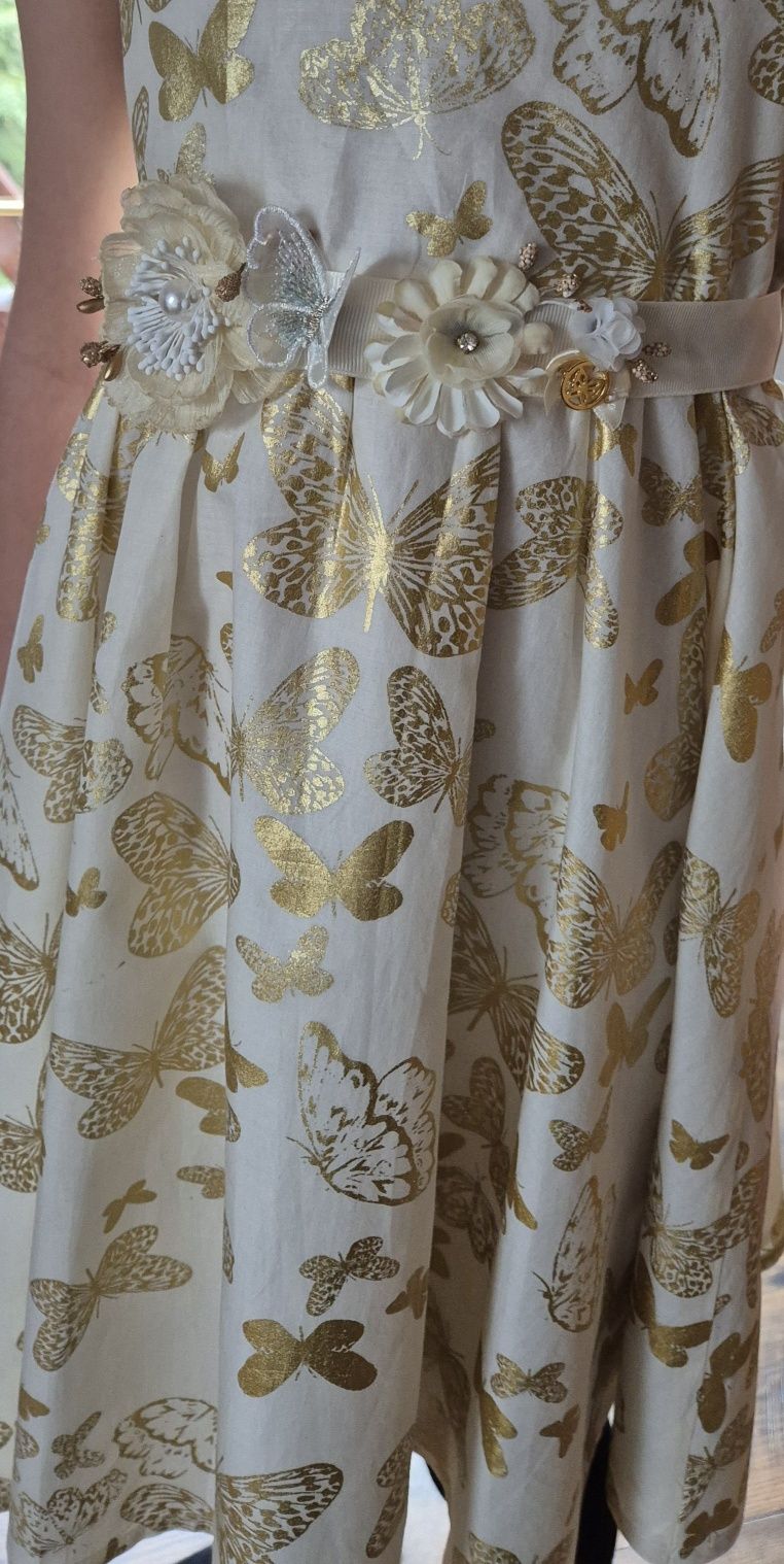 H&M Śliczny motylek Sukienka 128 idealna