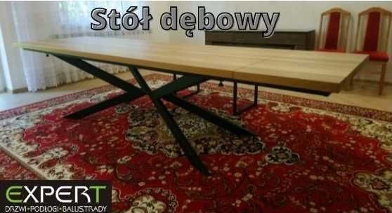 Stół dębowy rozkładany LOFT Skandynawski lite drewno