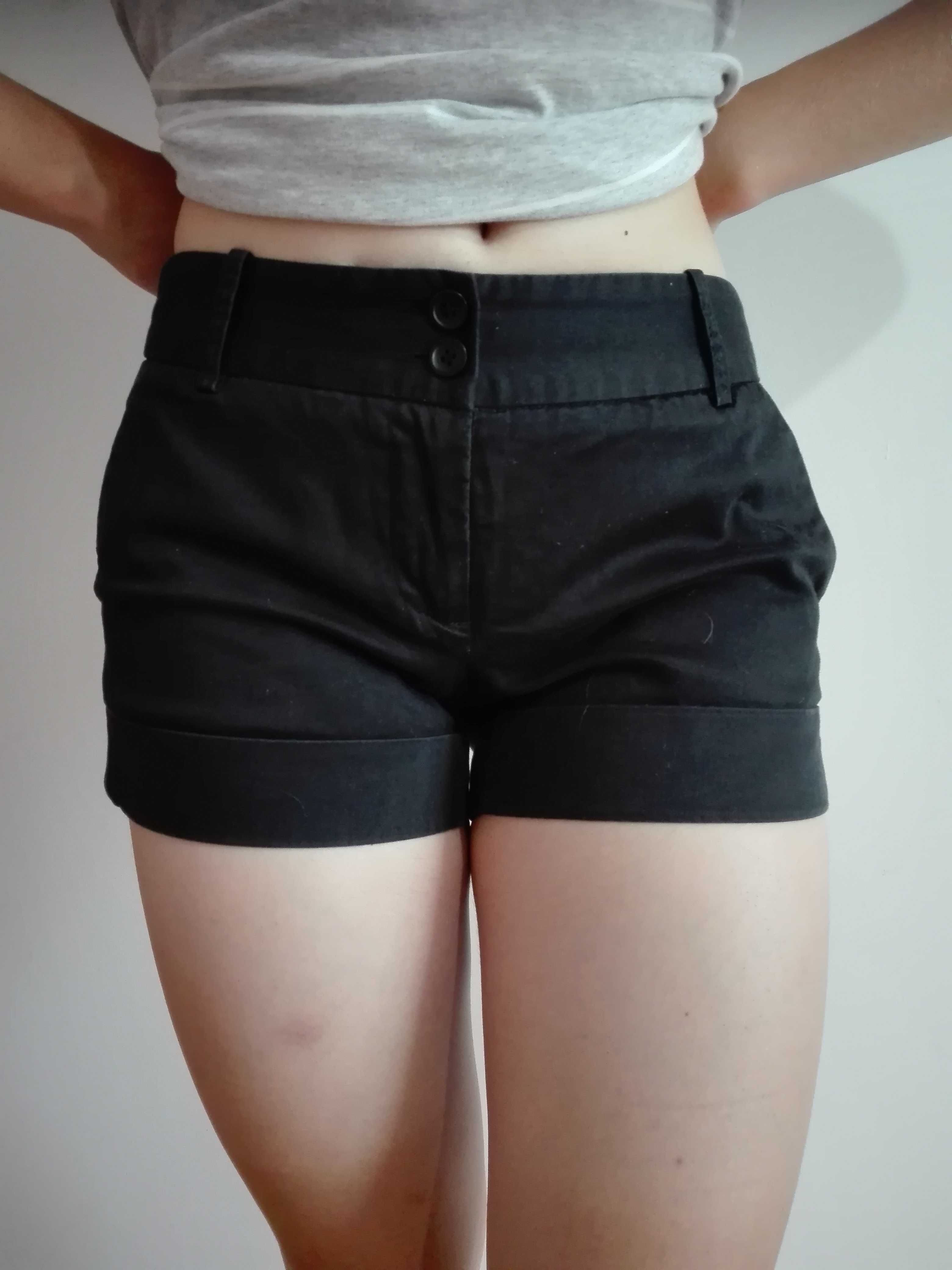 czarne, damskie szorty, spodenki jeans, 34-S/XS, Vero Moda