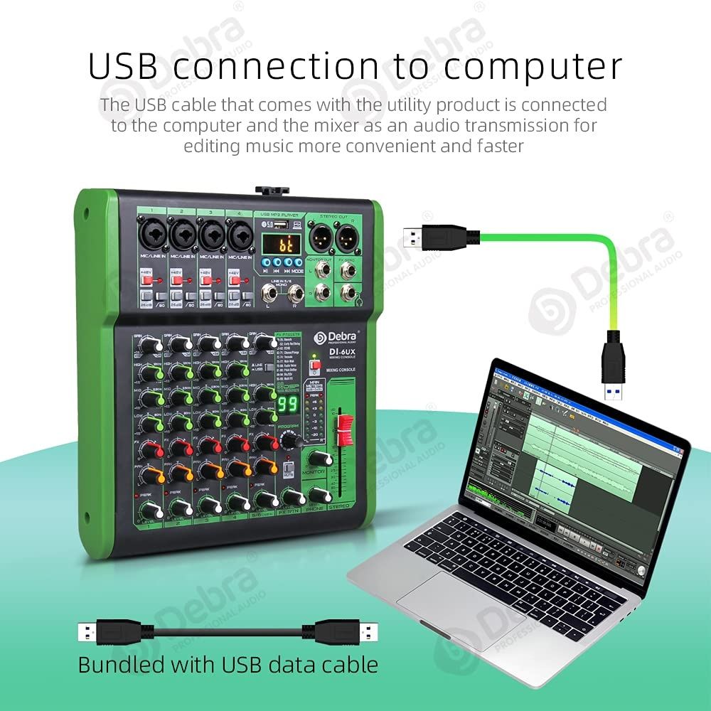 D Debra DI-4UX Series Mixer de áudio profissional com 99 efeitos digit