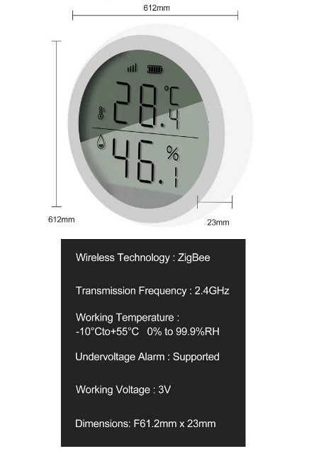 Wi-Fi або Zigbee датчик температури та вологості