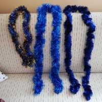 ozdoba choinkowa łańcuchy na choinkę niebieskie