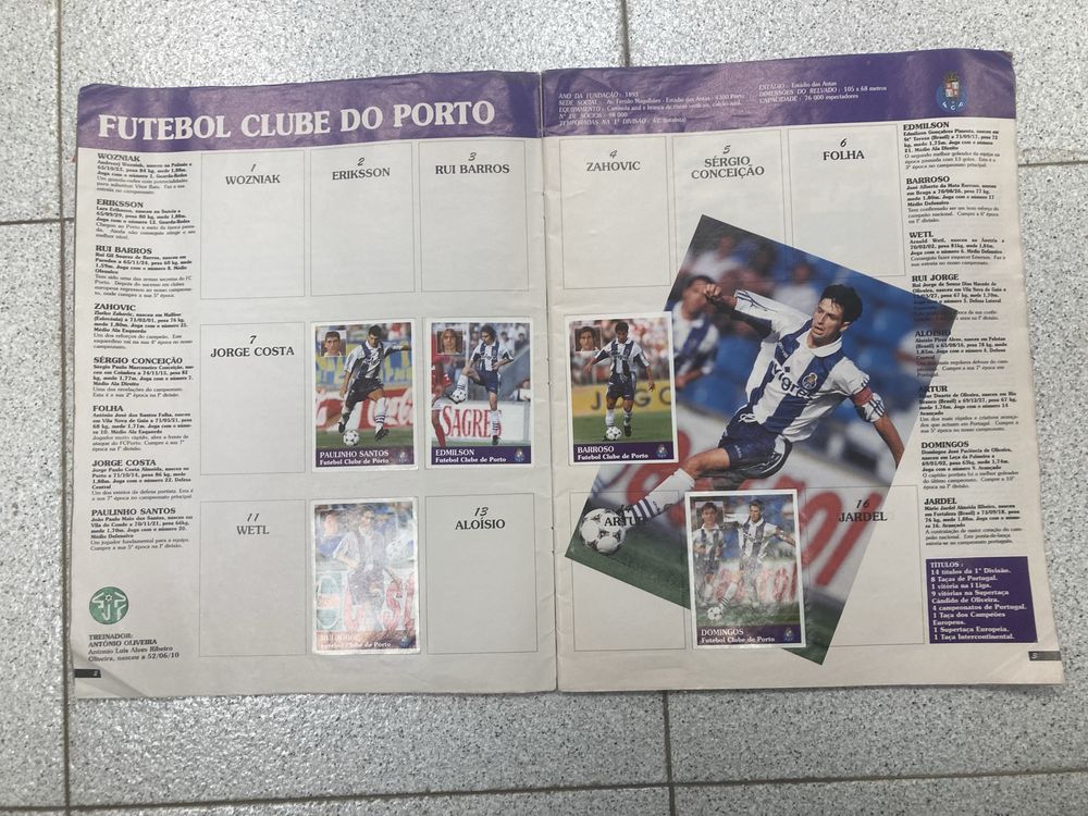 Caderneta Futebol 96/97, Incompleta