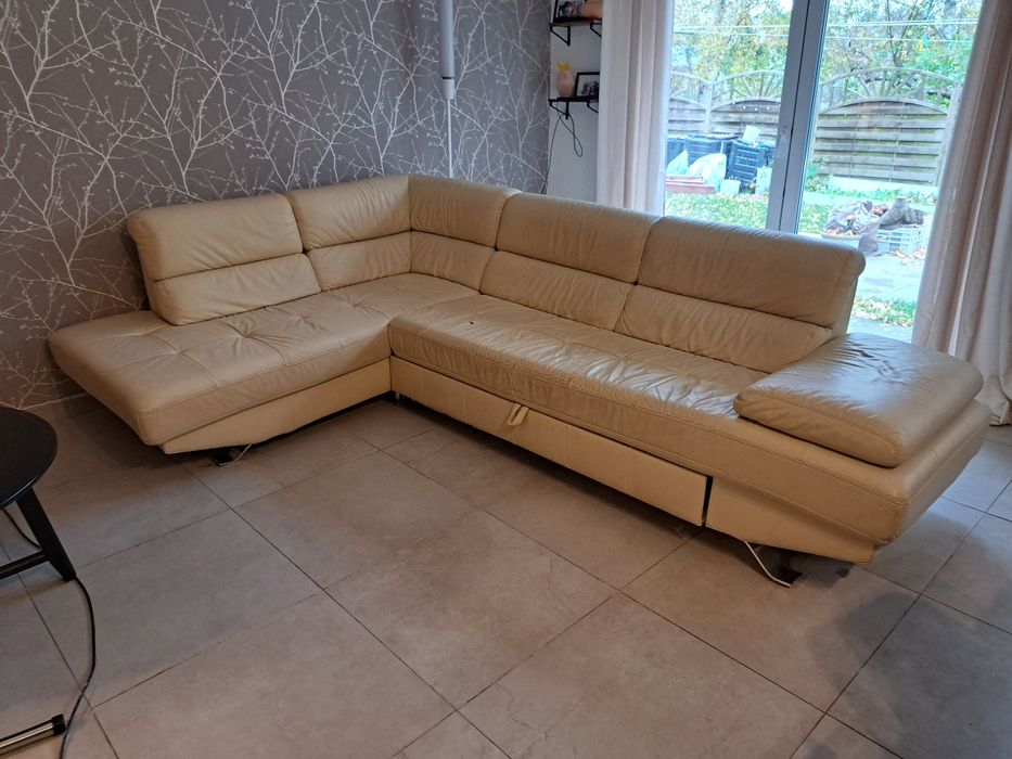 Sofa naroznikowa rozkladana plus fotel