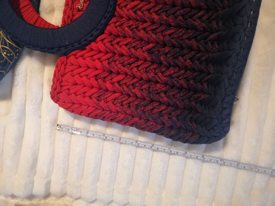 Granat czerwień śliczna torebka handmade