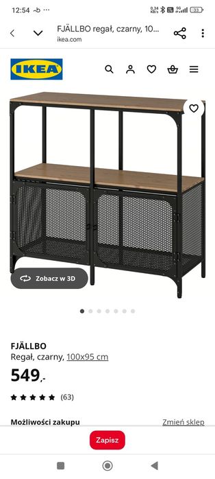 Regał czarny nowy do odsprzedaży