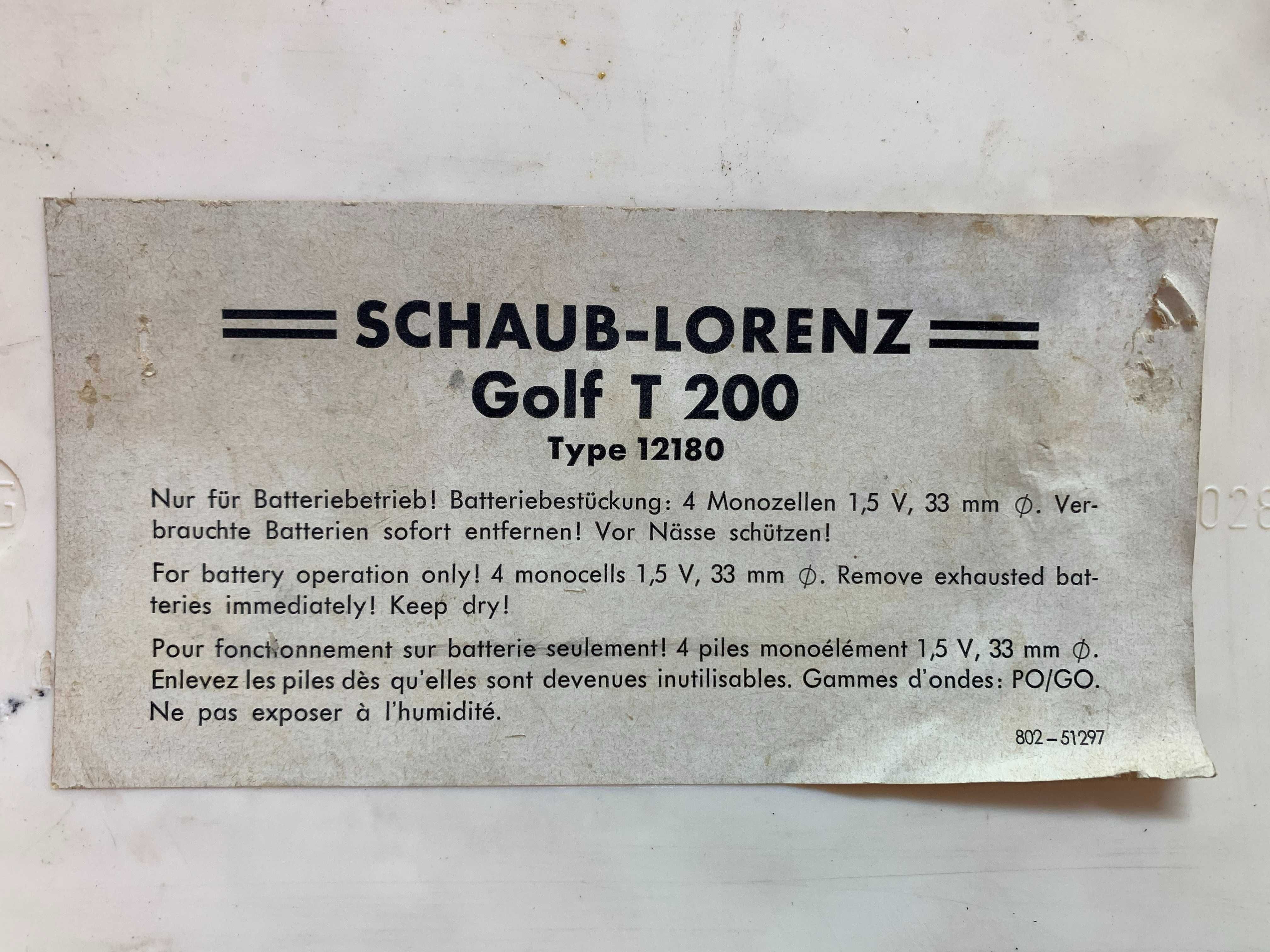 35€ - Radio de 1959 - SCHAUB-LORENZ Modelo GOLF T 200