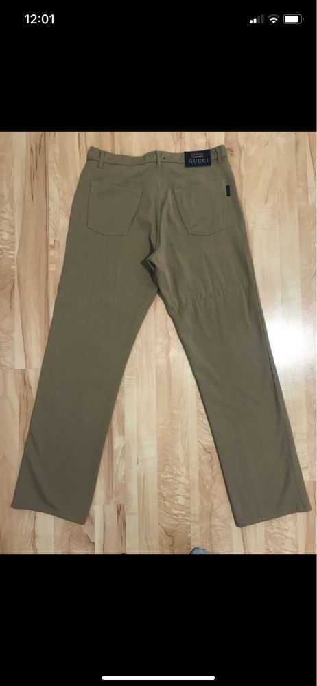 Gucci Jeans męskie spodnie rozm W 36 L 34 brązowe khaki Vintage y2k