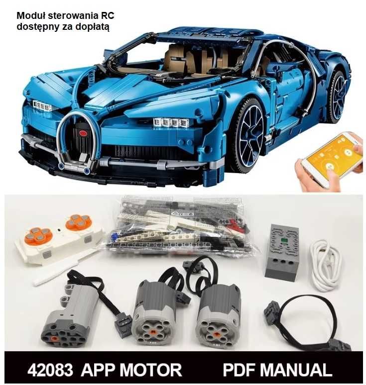 Klocki Lepin jak Lego Technic 42083 Bugatti Chiron 1:8 (2018) opcja RC